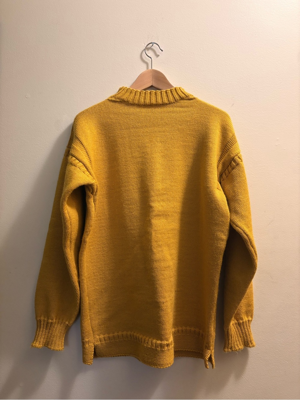 Traditional Guernsey Unisex Sweater in Mustard Yellow